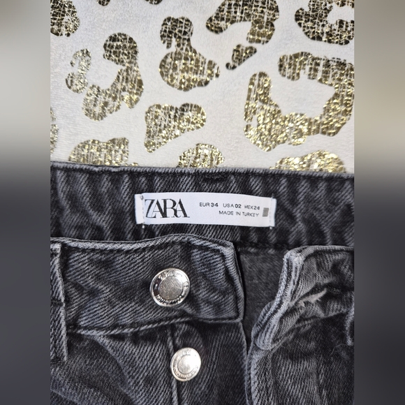 5 For $25✨Zara Womens Small 2 Black Denim Jeans High Waist Baggy Boyfriend Jeans - Picture 4 of 10